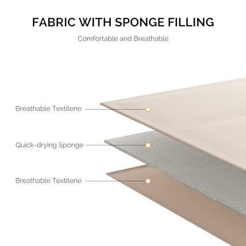 Outdoor Patio Chaise Lounge Set of 2 Aluminum Frame with Wheels Side Table Beige Textilene vovaloop