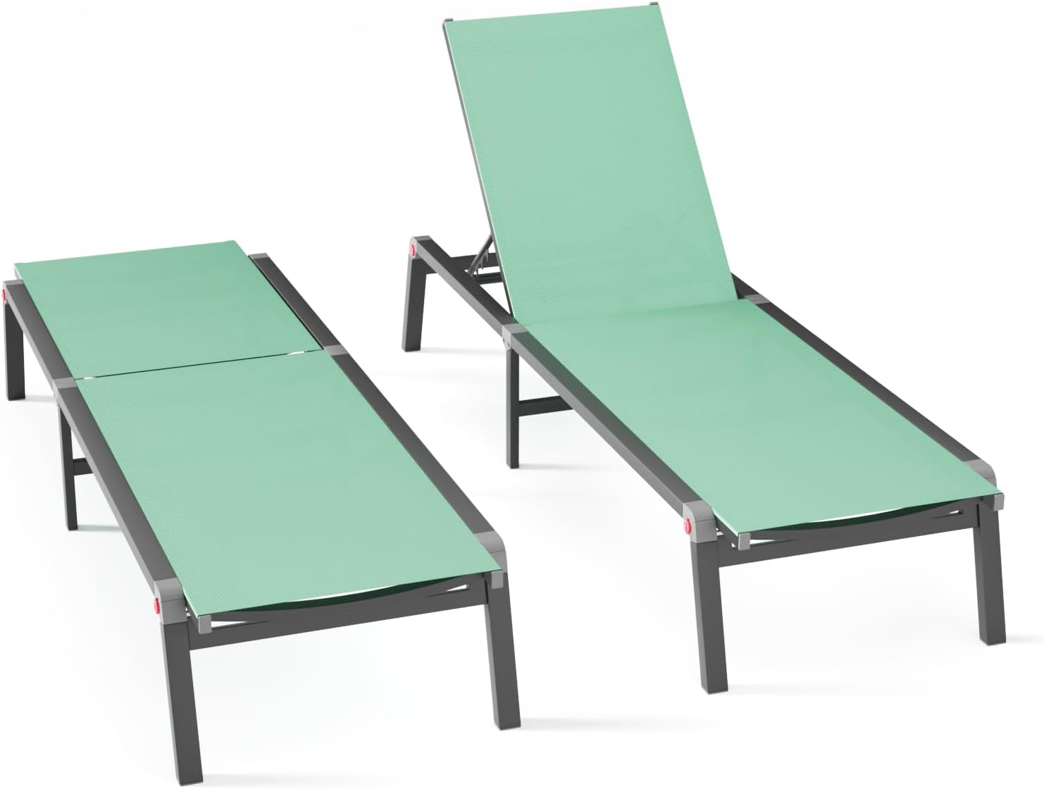 Aluminum Foldable Chaise Lounge Chair Outdoor Patio Lounger Khaki for Pool Garden Terrace vovaloop