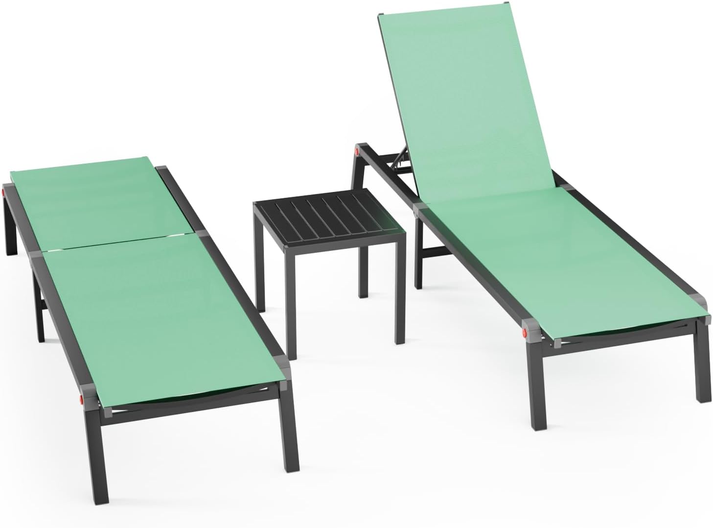 Aluminum Foldable Chaise Lounge Chair Outdoor Patio Lounger Khaki for Pool Garden Terrace vovaloop