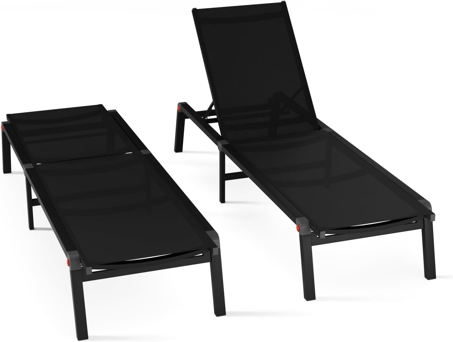 Aluminum Foldable Chaise Lounge Chair Outdoor Patio Lounger Khaki for Pool Garden Terrace vovaloop