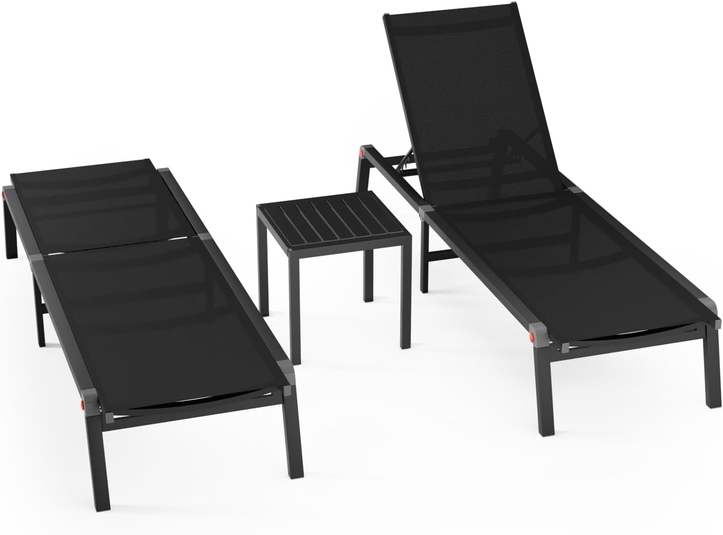 Aluminum Foldable Chaise Lounge Chair Outdoor Patio Lounger Khaki for Pool Garden Terrace vovaloop