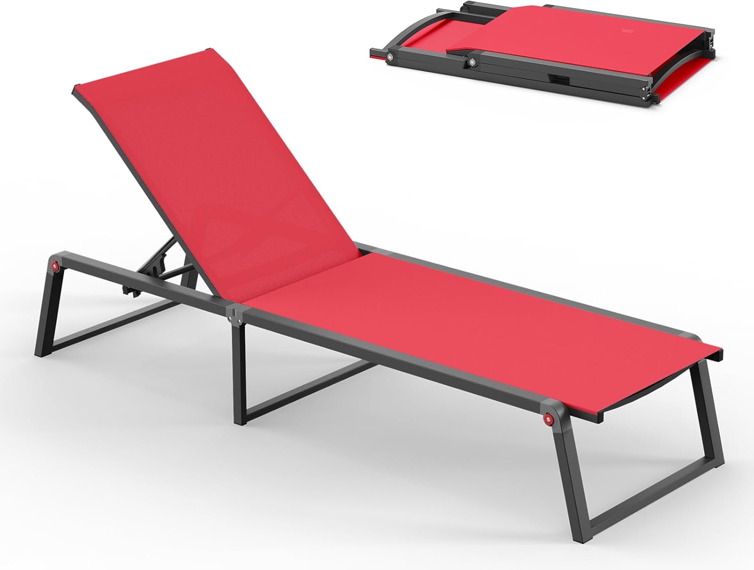 Aluminum Chaise Lounge Chair Assembly Free for Patio Pool vovaloop