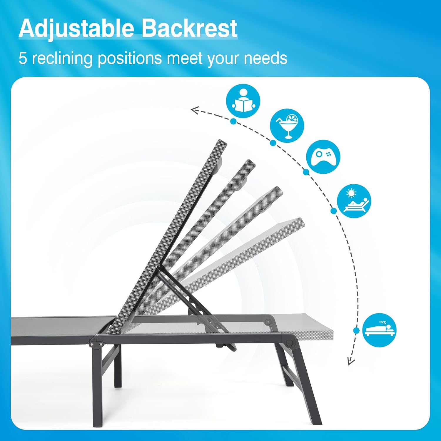 Aluminum Chaise Lounge Set of 2 Outdoor Patio Chairs Fully Assembled Foldable Beige vovaloop