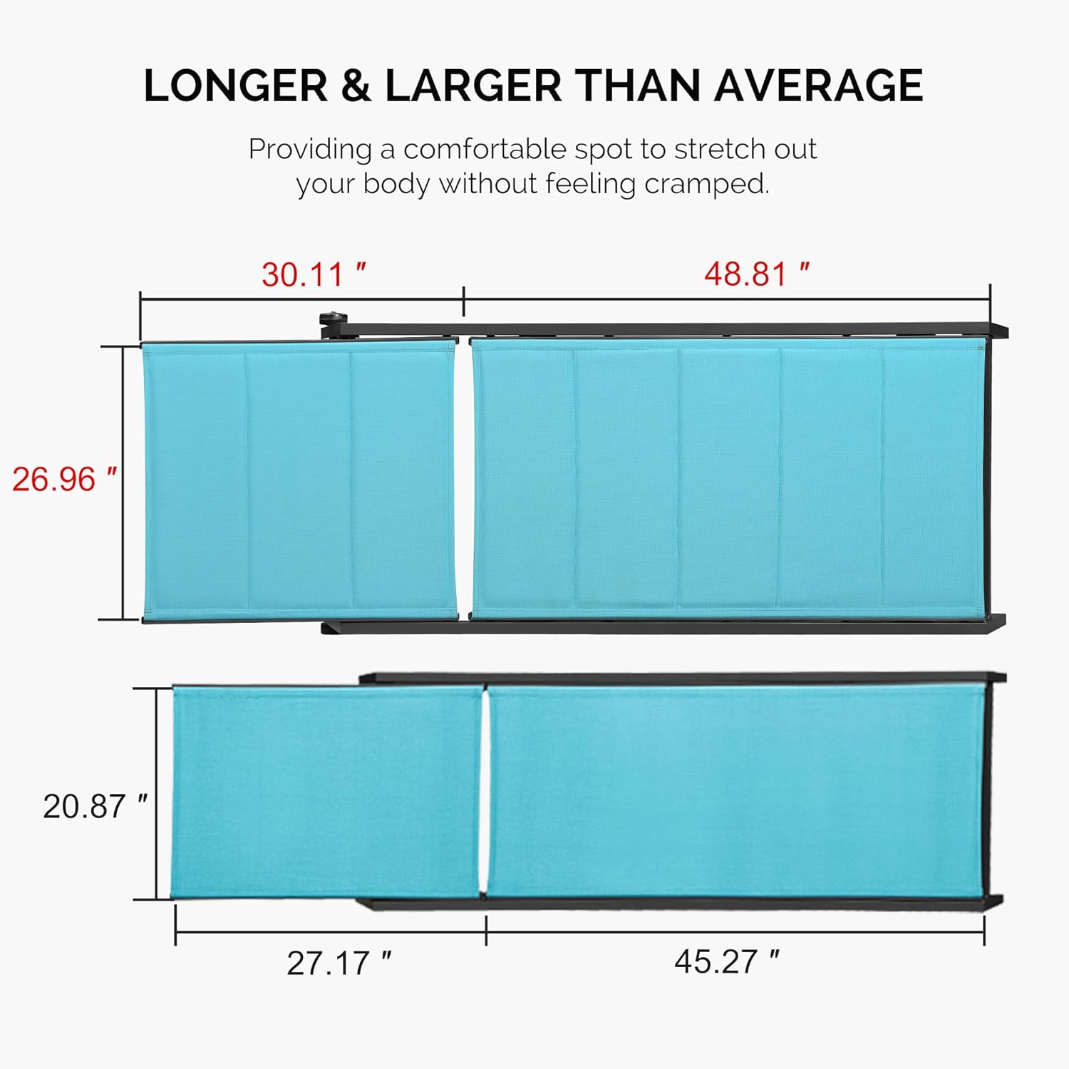 Patio Chaise Lounge Set 2 Pieces Textilene Fabric Aluminum Frame with Wheels Side Table vovaloop