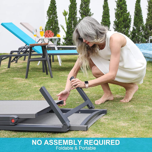 Aluminum Chaise Lounge Set of 2 Outdoor Patio Chairs Fully Assembled Foldable Beige vovaloop